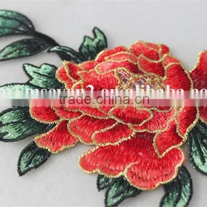 Hot Sales Large Sew on Patches Embroidery Christmas Patch Rose Pattern for Dress thumbnail-3