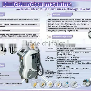 Remove Diseased Telangiectasis 5 In 1(muitifuntional) Beauty Machine IPL RF E-light Cavitation And SHR Shrink Trichopore thumbnail-1