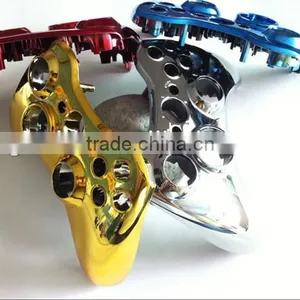 Chrome Gold Controller Full Shell With All Black Repair Parts for Xbox360 Slim thumbnail-6
