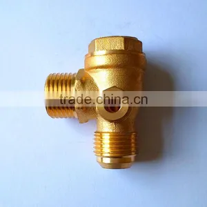 Brass Check Valve With Cooling Fin , One Way Valve for Air Compressor Parts thumbnail-4