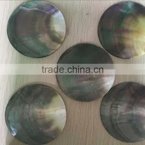 Polished Black Lip Mother of Pearl Shell Disc thumbnail-2