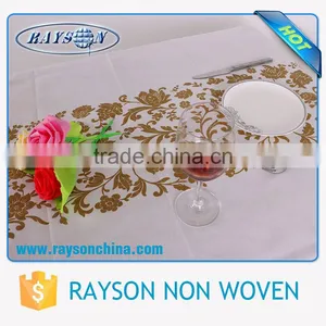 Golden Printing Decoration Biodegradable PP Nonwoven Tablecloth thumbnail-4