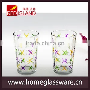 Glass Manufactory Supply Hand Painted Glass Cup, Tall Glass Tumbler, Beer Glass thumbnail-1
