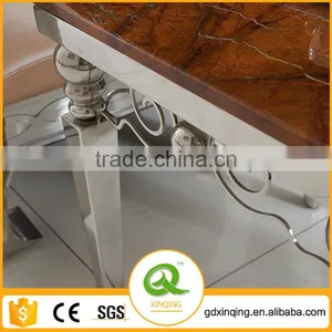 D398 Modern Living Room Furniture Stainless Steel Marble Side Table thumbnail-2