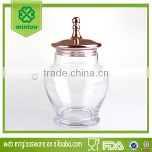 Mintao Custom Handmade Pink Gold Colored Lid Candy Jar thumbnail-1