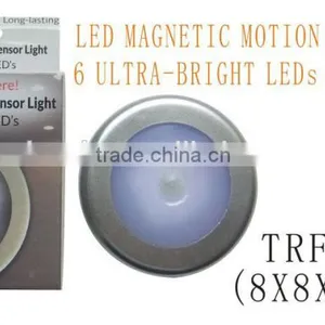 Round Shape Magnetic Motion Sensor Light 6 LEDs Emergency Light thumbnail-1