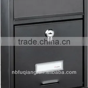 FQ-173 Wall Mounted Cast Iron Mailbox Metal Mailbox With Paint Coating Black Color Item thumbnail-1
