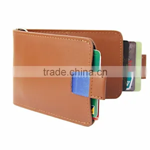 Ultra Slim RFID Blocking Bifold Leather Wallet Pull Tab With Money Clip thumbnail-1