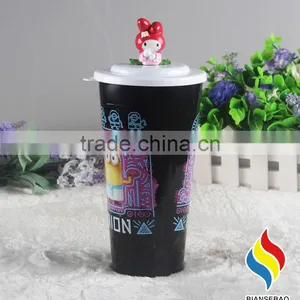 BPA Free Customized Made pp Plastic Cup With Top Figurine thumbnail-1