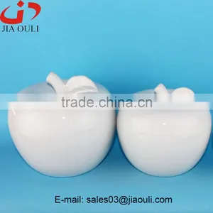 Good Sales Home Decoration White Ceramic Apple thumbnail-5