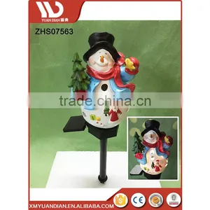 Wholesale Decoration Snowman Solar Stake Light Resin Christmas Ornaments Wholesale thumbnail-3