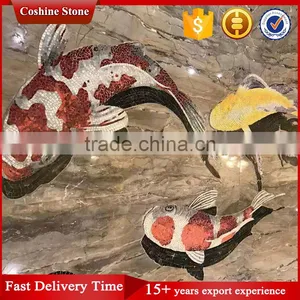 3d Vivid Fish Mosaic Tile Pattern for Wall Decoration thumbnail-4