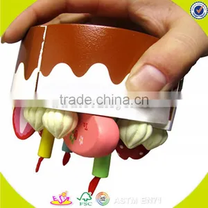 Wholesale Baby Wooden Birthday Cake Set Toy, Top Fashion Kids Wooden Chocolate Cake, Funny Wooden Birthday Cake Set Toy W10B101 thumbnail-5