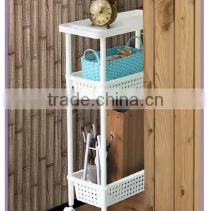 Kitchen Plastic Trolley Cart 3 Tires With Wheel thumbnail-1
