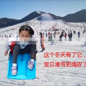 Kids Thicken Plastic Winter Sports Skiing Boards Snow Sledge Pad Sled With Seat Brake Safe Sled thumbnail-2