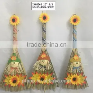 Straw and Fabric Scarecrow for Autumn and Harvest Decoration thumbnail-1