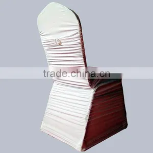 210 GSM Thick Ruffled Colorful Pleated Chair Cover With Band at Back thumbnail-2