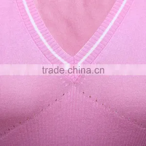 Contrast Trim Knitted Pullover With Short Sleeves and Empire Waist thumbnail-3