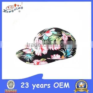 Fashion Custom Print Pattern Flower 5 Panel Hats/5 Panel Caps thumbnail-1