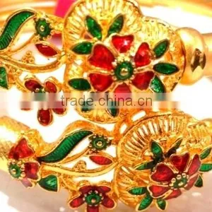 Fashion Bracelet Indian Design, Hand Enamelled Cuff Bracelet thumbnail-2