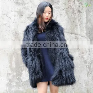 CX-G-A-91B Real Raccoon Fur Soft Women Hand Knitted Fur Jacket thumbnail-6