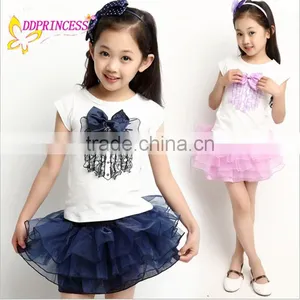 Wholesales Cotton Ball Gowndress up Girl's Skirt Suits for Party for Children thumbnail-3