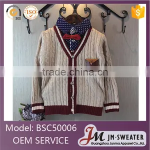 High Quality Cotton Cardigan Sweater Sample Design Primary School Uniform thumbnail-1