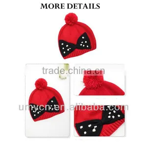 2014 Winter Girl Decorative Red Knit Headwear thumbnail-1