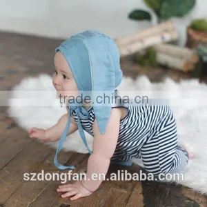 Boutique Baby Clothes 100% Cotton Navy Stripe Unisex Romper For New Born Baby thumbnail-4