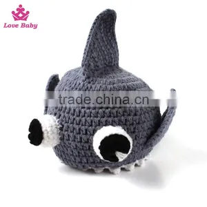 Infants Shark Pattern Photography Props Of Hat Cutting Children Winter Hat For Sale thumbnail-2