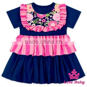 Solid Color Soft Cotton Beautiful Girl Casual Wear Smocking Short Sleeve Tops thumbnail-3
