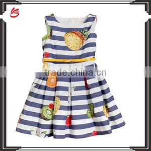 2017 Latest Design Silk Skirt Children Model Print With Fruits Skirt thumbnail-1