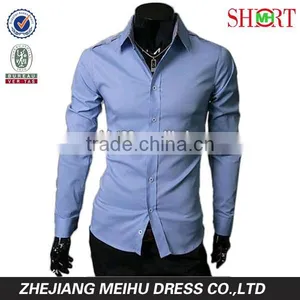 Slim Fit Style 100% Organic Cotton Light Blue Shirt for Men thumbnail-1