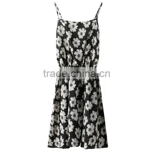 Summer Womens Spaghetti Strap Backless Floral Sundress Ladies Chiffon Beach Sexy Dresses thumbnail-5