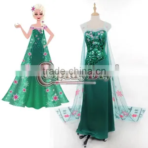 Adult Princess Elsa Dress Fancy Summer Dress Women Carnival Cosplay Costume Custom Made thumbnail-1