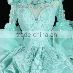 Estido De Novia 2018 Luxury Blue Wedding Dress With Flowers Through Back Bridal Gowns Robe Mariage Cap Sleeve Wedding Dress F143 thumbnail-4