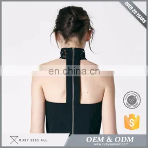 Womens Sleeveless Tight Plain Black Mini Skirt thumbnail-4