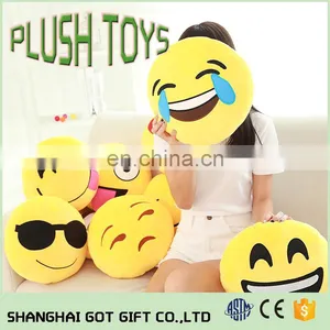 Soft Emoji Emoticon Pretty Round Cushion LED Pillow Stuffed Plush Toy thumbnail-6