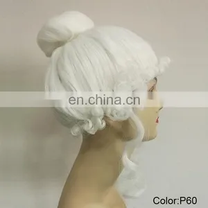 Romantic Baroque Renaissance White Synthetic Party Wigs P-W210 thumbnail-2