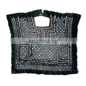 IIndian Vintage Handmade Neck Yoke Thread With Mirror ,Embroidery Work Applique Patch Sewing Craft.Big Vintage Banjara Neck Yoke thumbnail-2