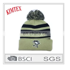 Custom Wholesale Design Fashion Winter Knitted Hat With Pom Pom thumbnail-2