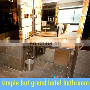 Unique Bathroom Vanity Set With Stainless Polished Chrome Pedestal thumbnail-2