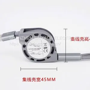 USB Cable LOGO Printed Stretch One Tow Three Data Cable Type-c Customized 2a Three-in-one Charging Cable Android Apple Universal Quick Charging Cable thumbnail-2