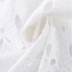 100% Guipure Cotton Fabric Swiss Voile Lace Embroidered thumbnail-2