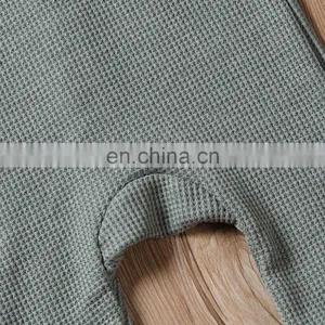 Solid Color Unisex Baby Rompers Ribbing Cotton Infant Baby Jumpsuit Rompers thumbnail-4