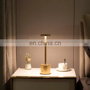 Amazon Modern Luxury Indoor Led Hotel Club Dimmer Touch Usb Rechargeable Table Lamp for Restaurant thumbnail-5
