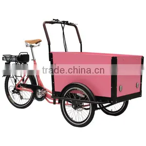 Motorized Family Cargo Bike With Rain Cover thumbnail-2