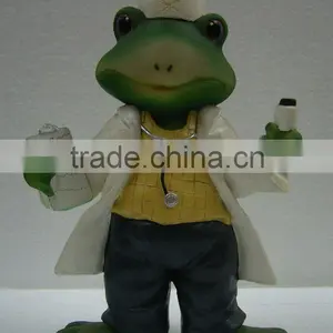 Custom Lifelike Resin Frog Doctor Resin Colorful Painting Figurine Statue thumbnail-5