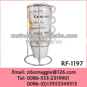 Hot Sale Coffee Designed Good Quality Wholesale Personalized Porcelain Stackable Cups thumbnail-1