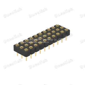 Dnenlink 3.00mm Pitch Triple Row H2.5mm Concave Contact Straight Female Header SMT Type PogoPin Header thumbnail-1